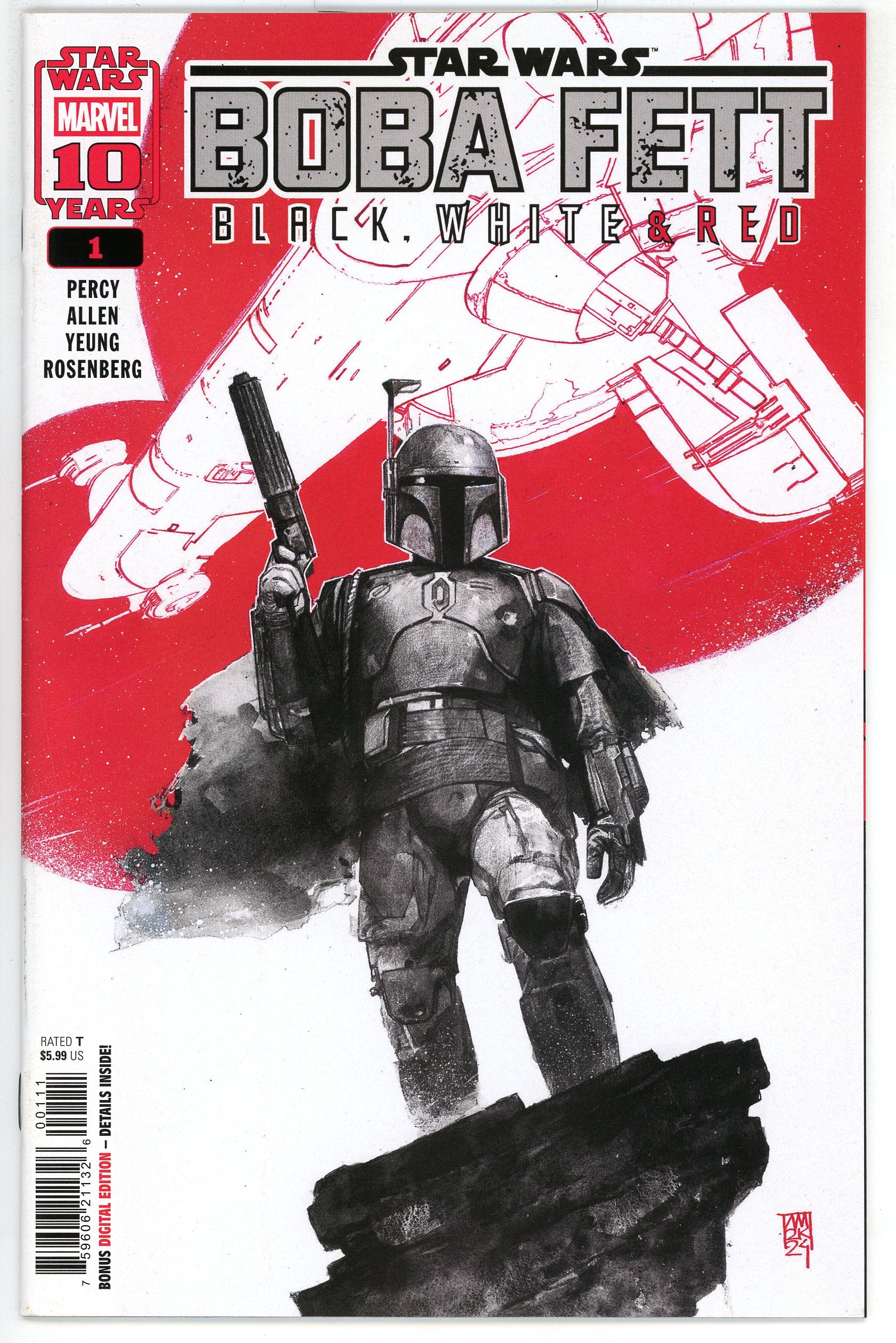 Star Wars Boba Fett Black White and Red (2025) #1