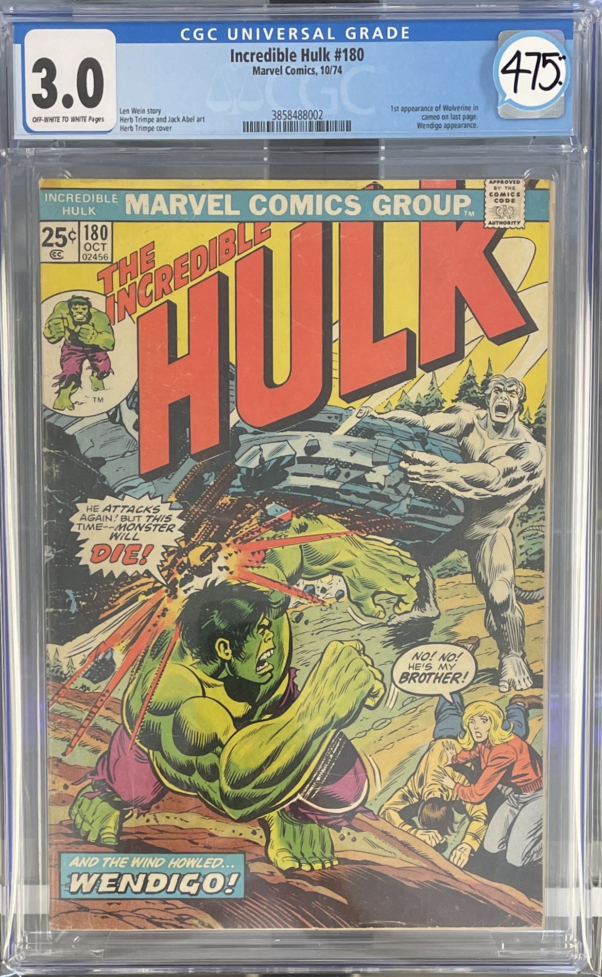 Incredible Hulk Vol.1 #180 CGC 3.0