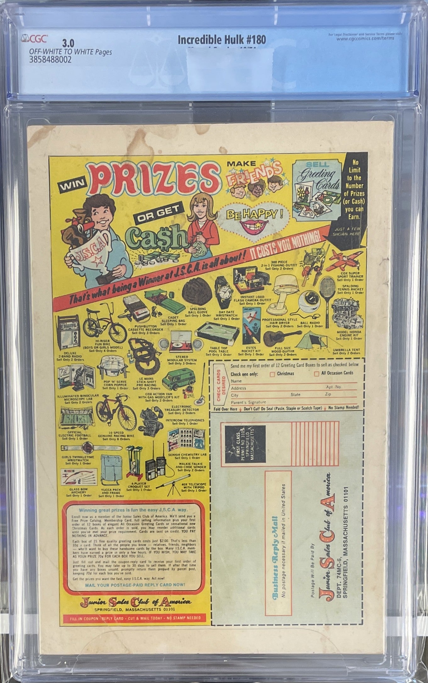 Incredible Hulk Vol.1 #180 CGC 3.0