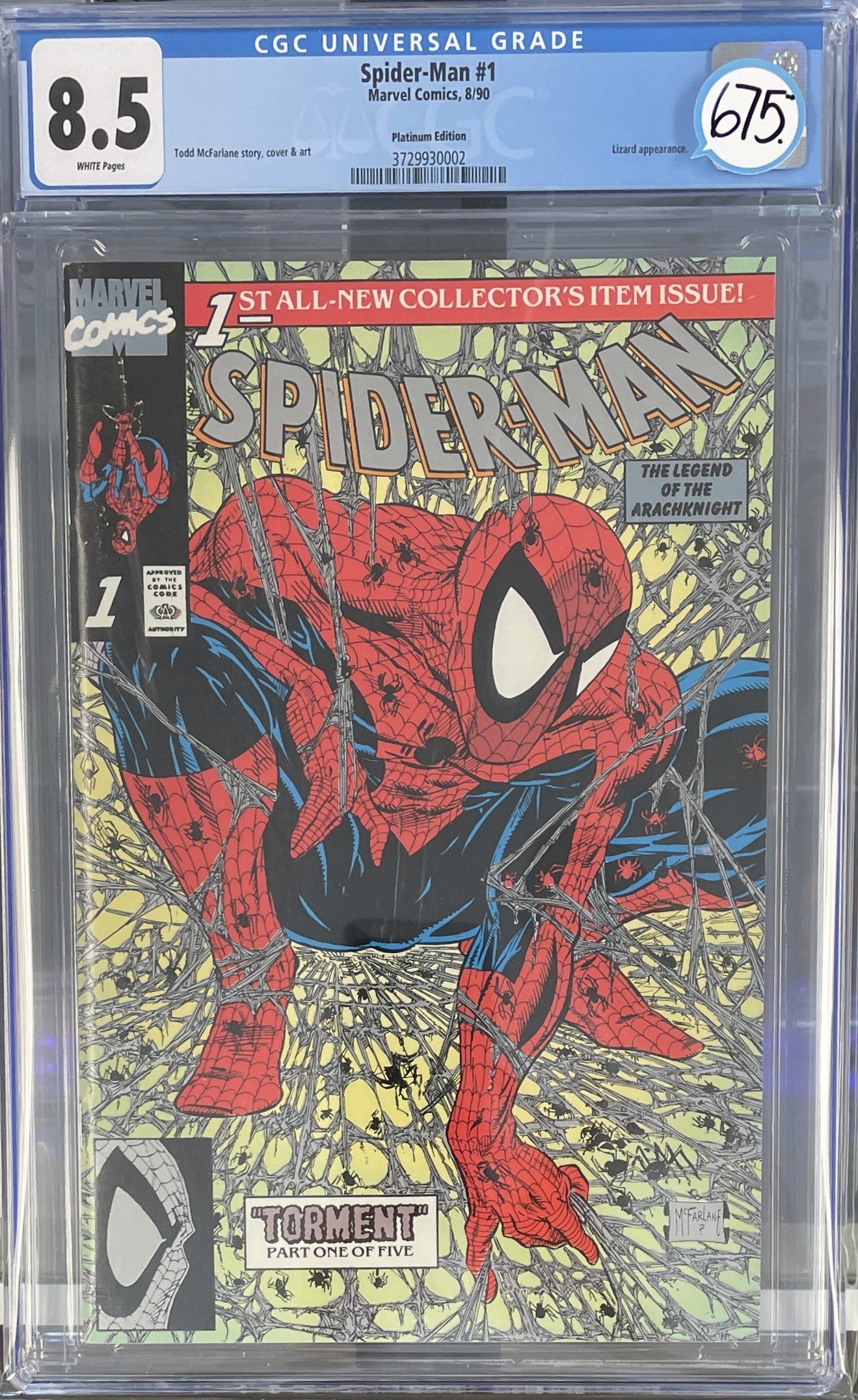 Spider-Man Vol.1 #1 Platinum Edition CGC 8.5