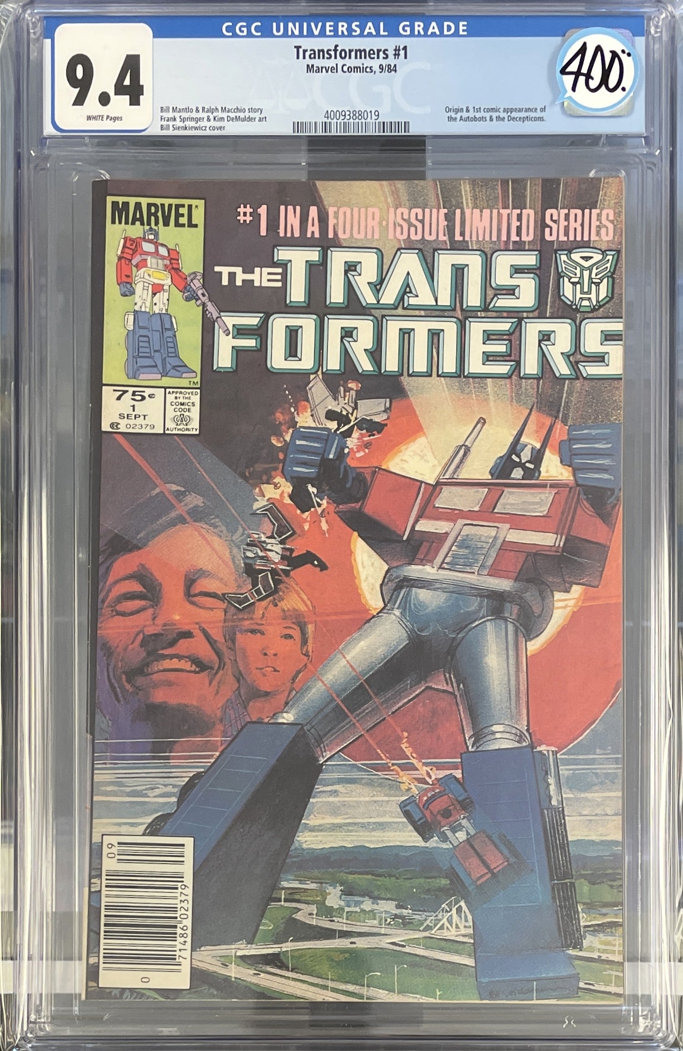 Transformers (1984) #1 CGC 9.4
