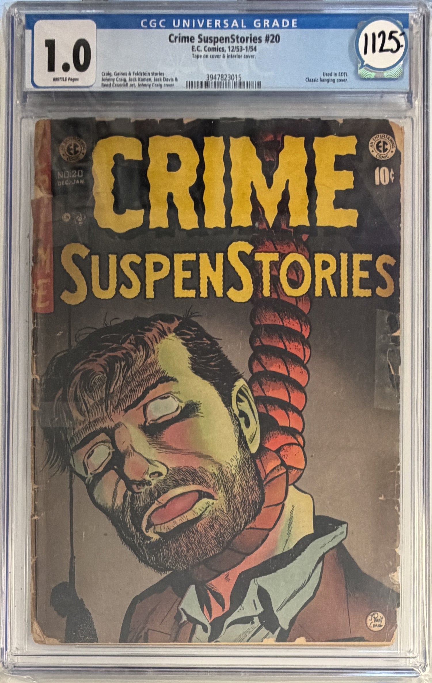 Crime SuspenStories #20 CGC 1.0