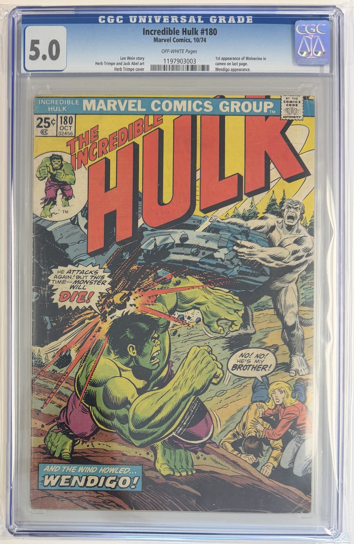 Incredible Hulk Vol.1 #180 CGC 5.0