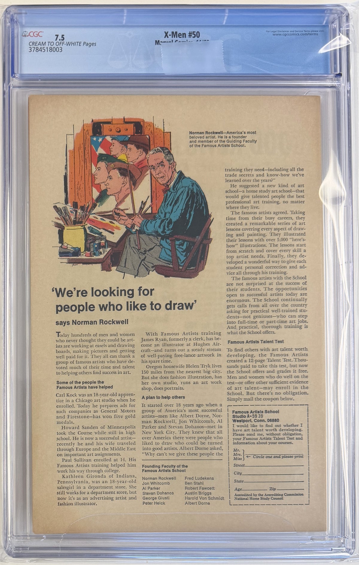Uncanny X-Men Vol.1 #50 CGC 7.5