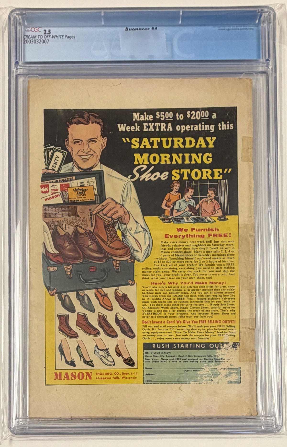 Avengers Vol.1 #4 CGC 2.5