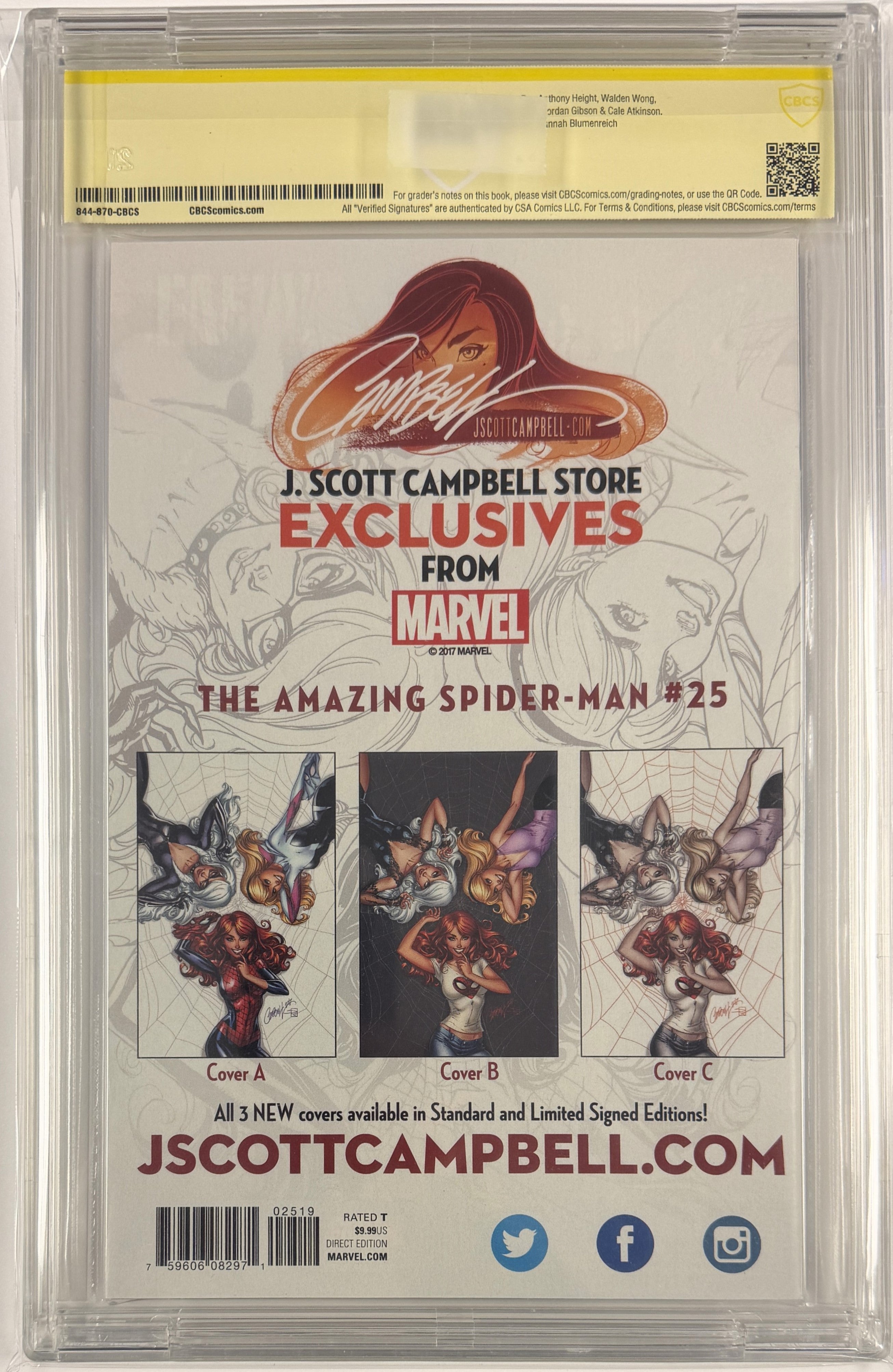 Amazing Spider-Man Vol.5 #25 CBCS 9.8 Signed by J. Scott Campbell
