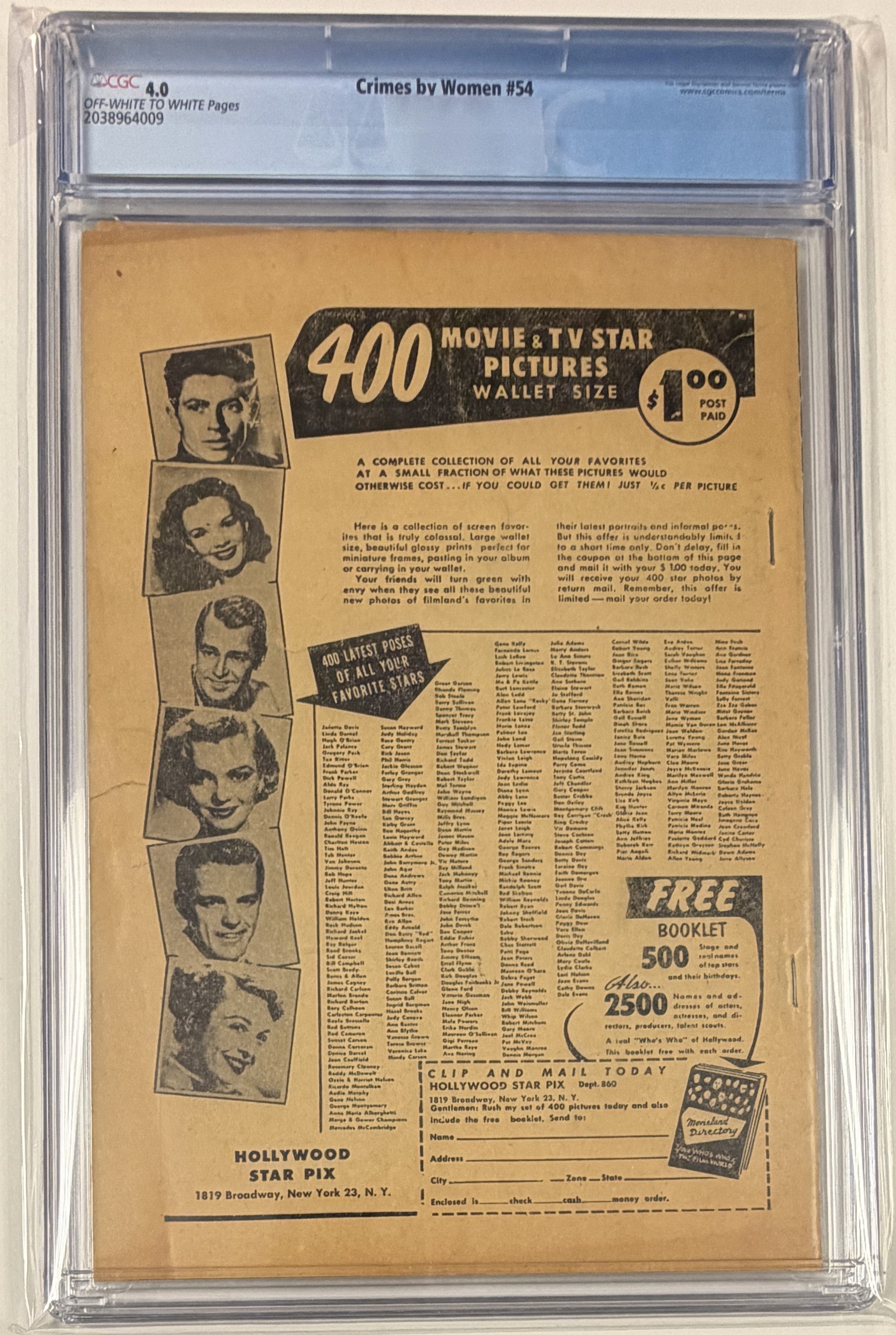 Crimes by Women (1948) #54 CGC 4.0