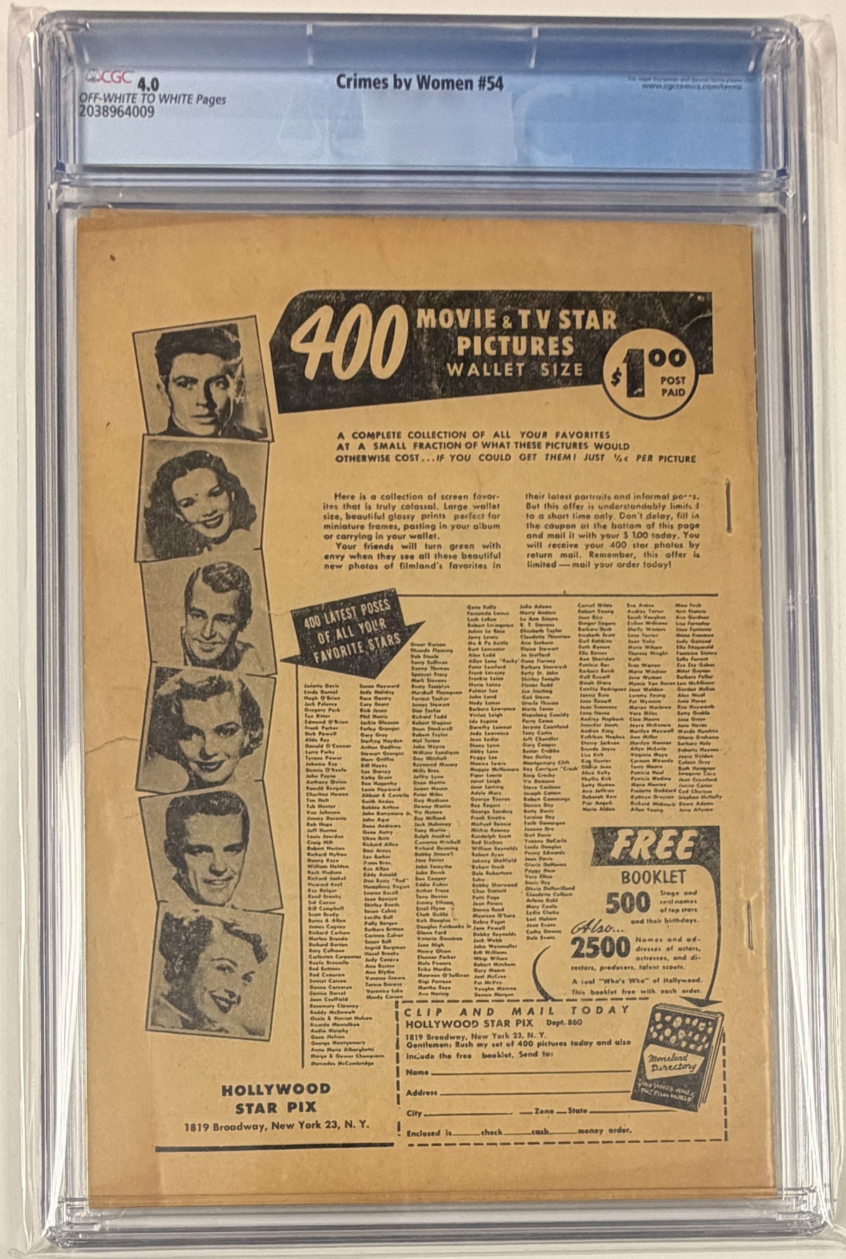Crimes by Women (1948) #54 CGC 4.0