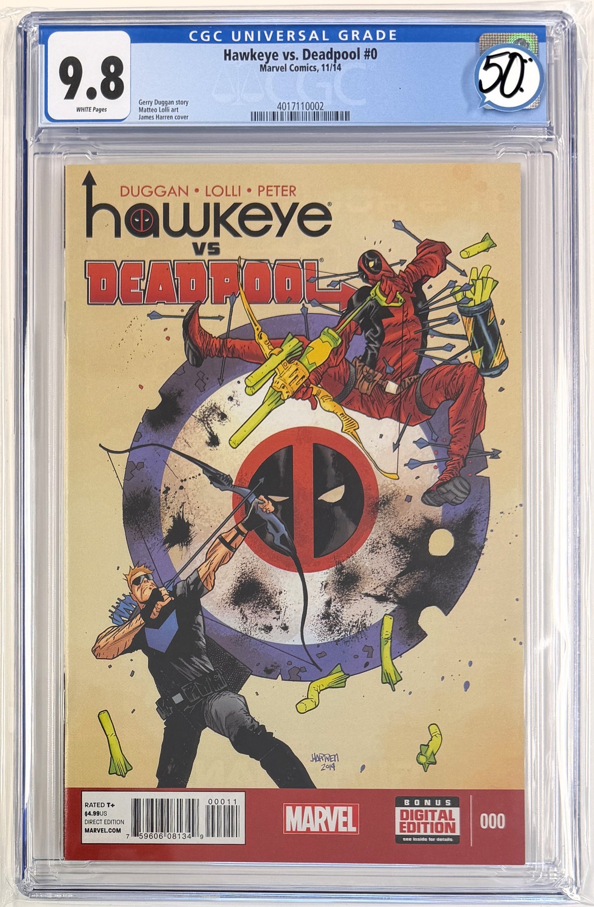 Hawkeye vs. Deadpool (2014) #0 CGC 9.8