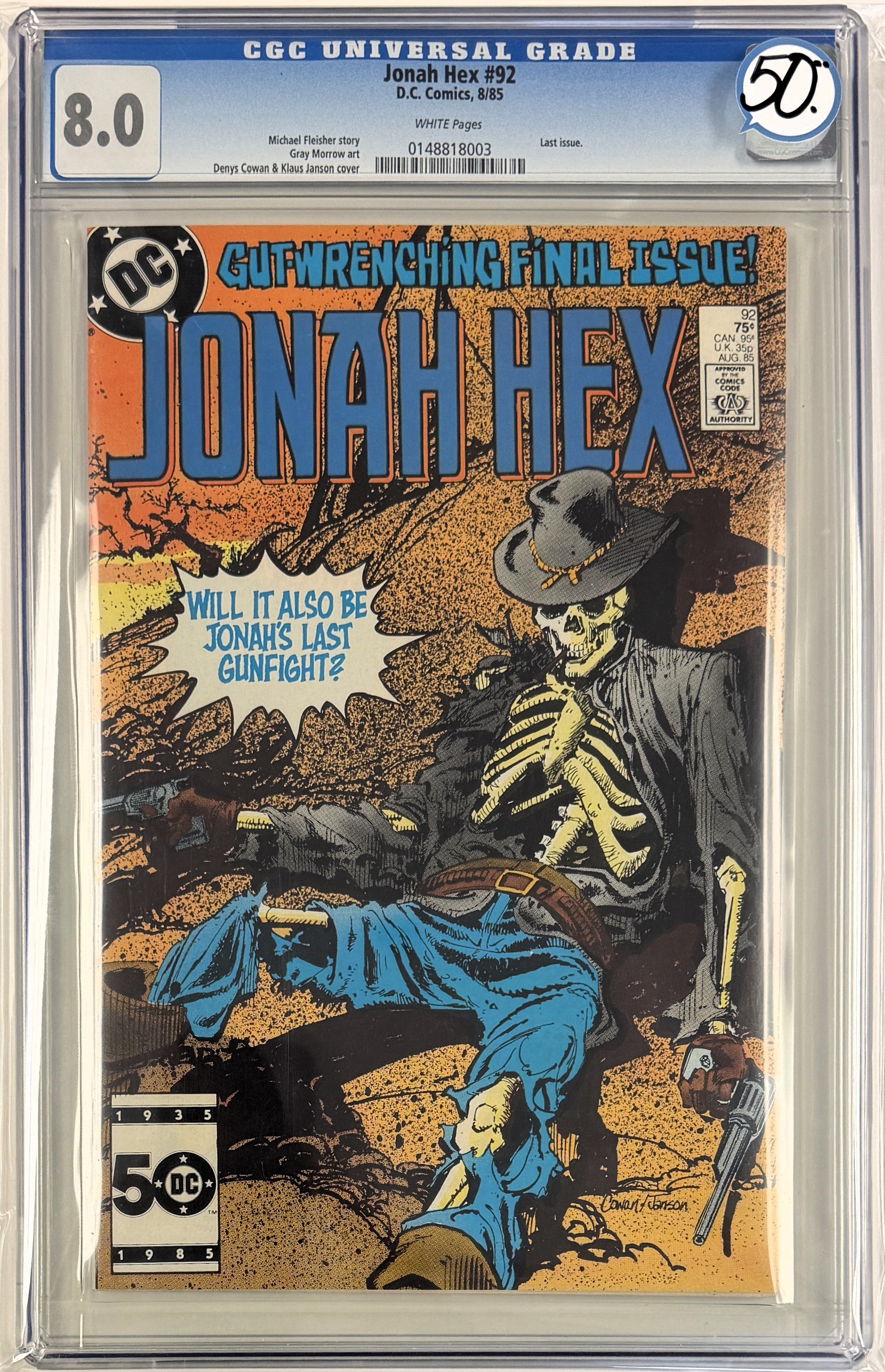 Jonah Hex Vol.1 #92 CGC 8.0