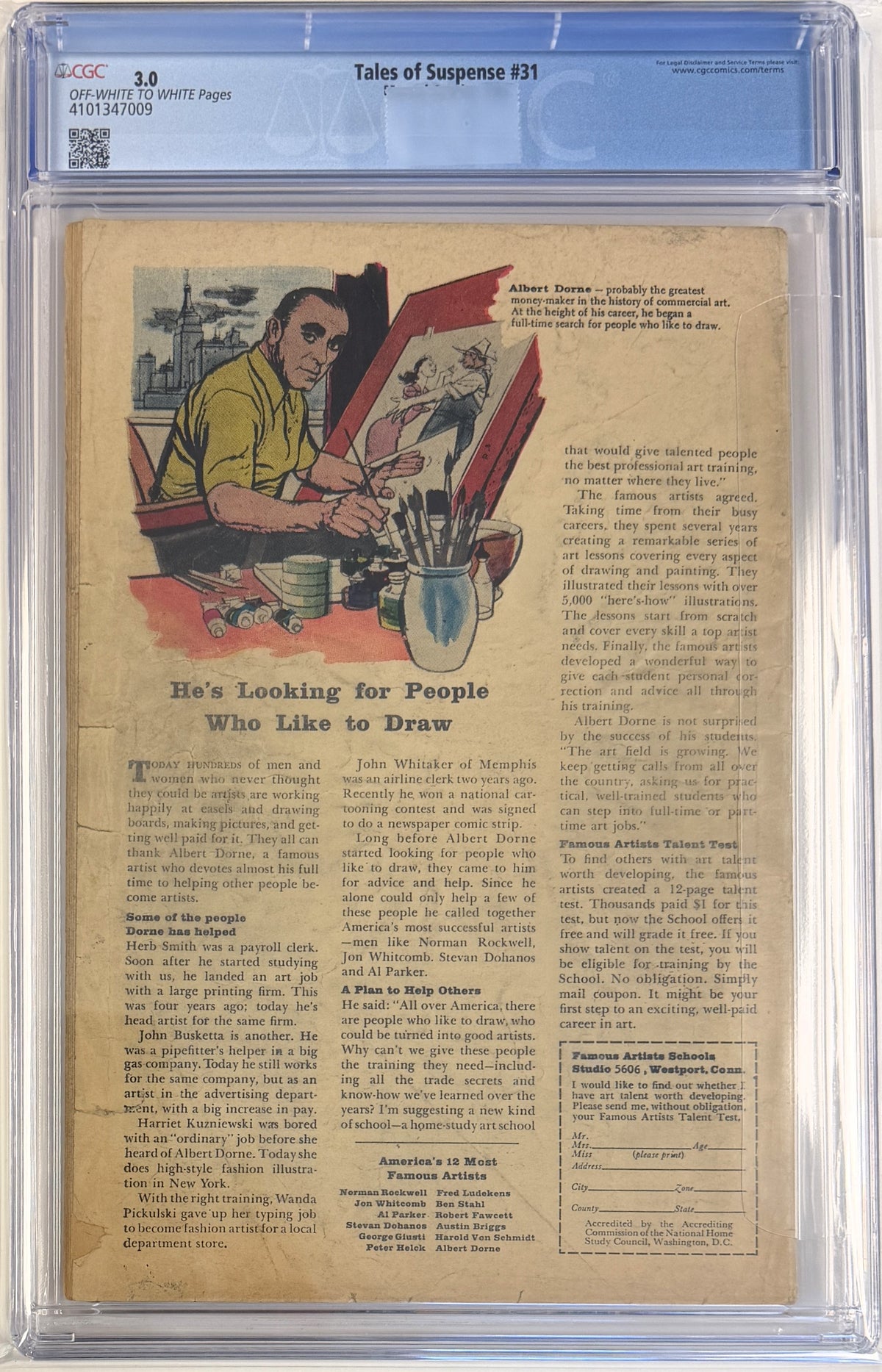Tales of Suspense #31 CGC 3.0