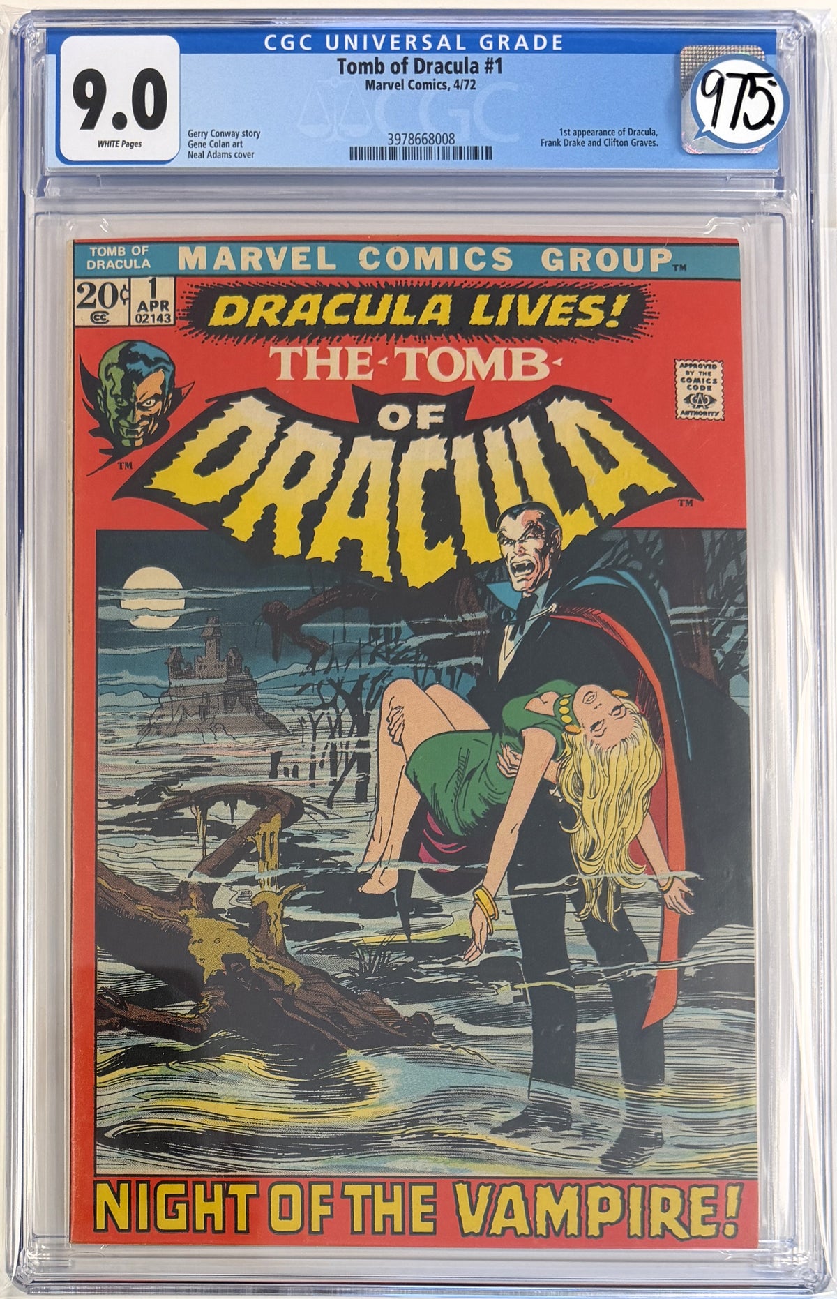 Tomb of Dracula Vol.1 #1 CGC 9.0