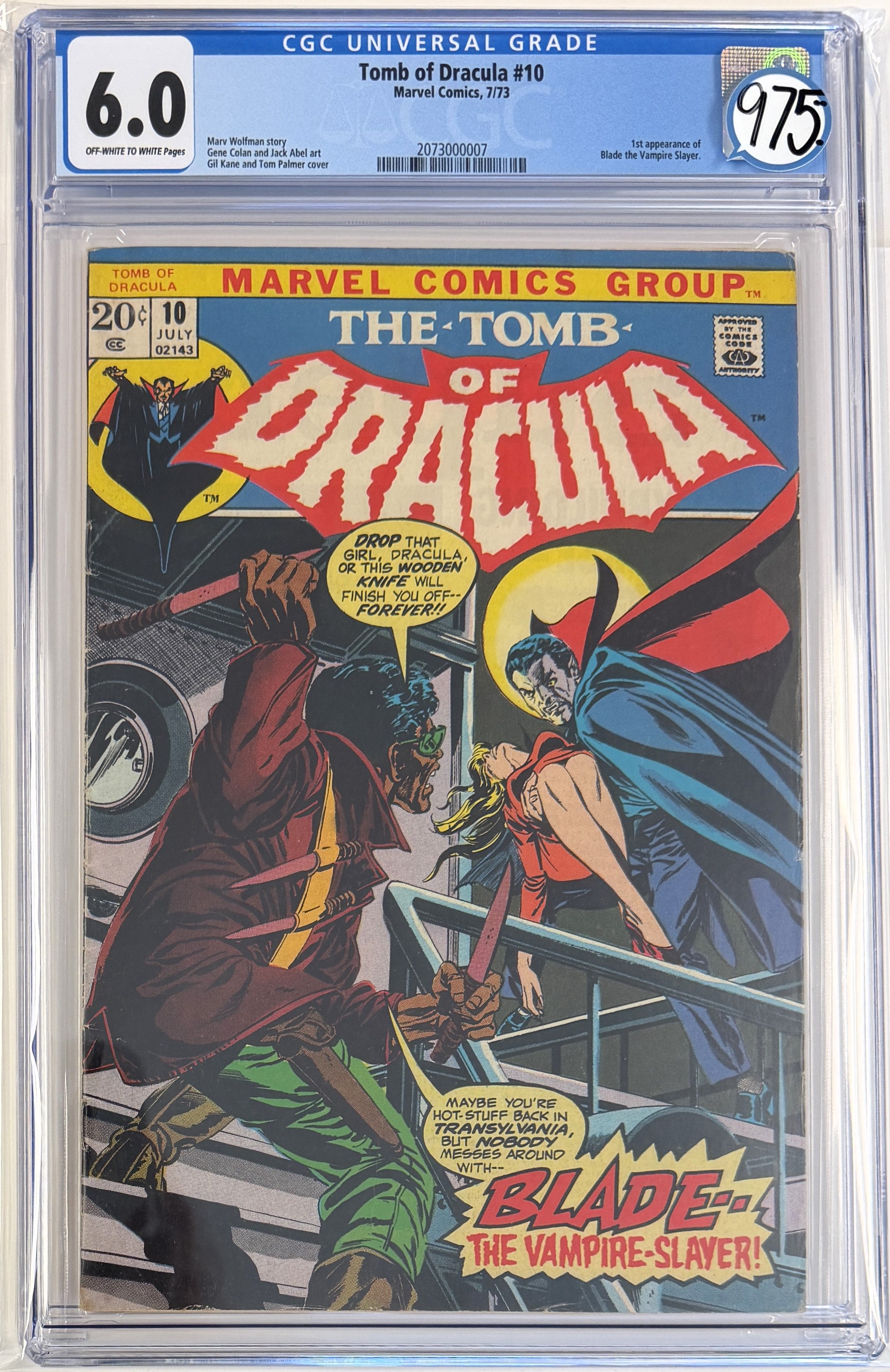 Tomb of Dracula Vol.1 #10 CGC 6.0