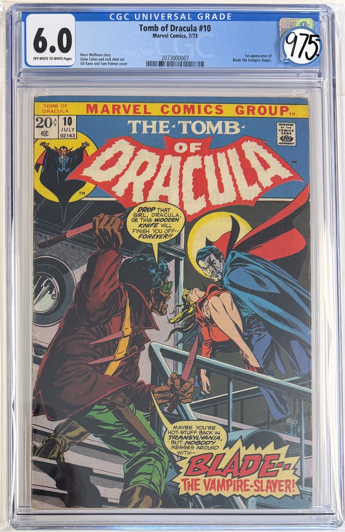 Tomb of Dracula Vol.1 #10 CGC 6.0