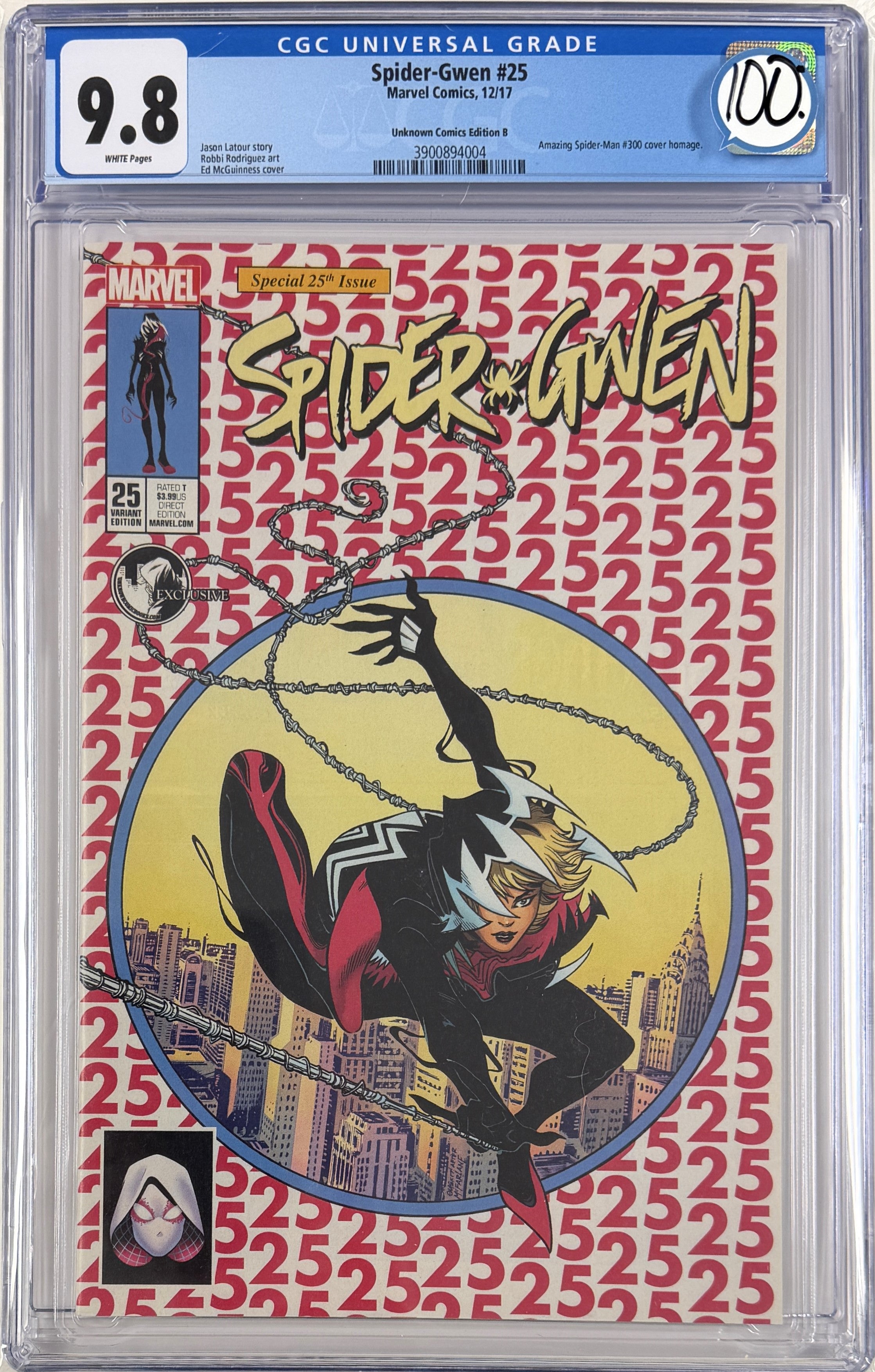 Spider-Gwen Vol.2 #25 CGC 9.8 Unknown Comics Exclusive