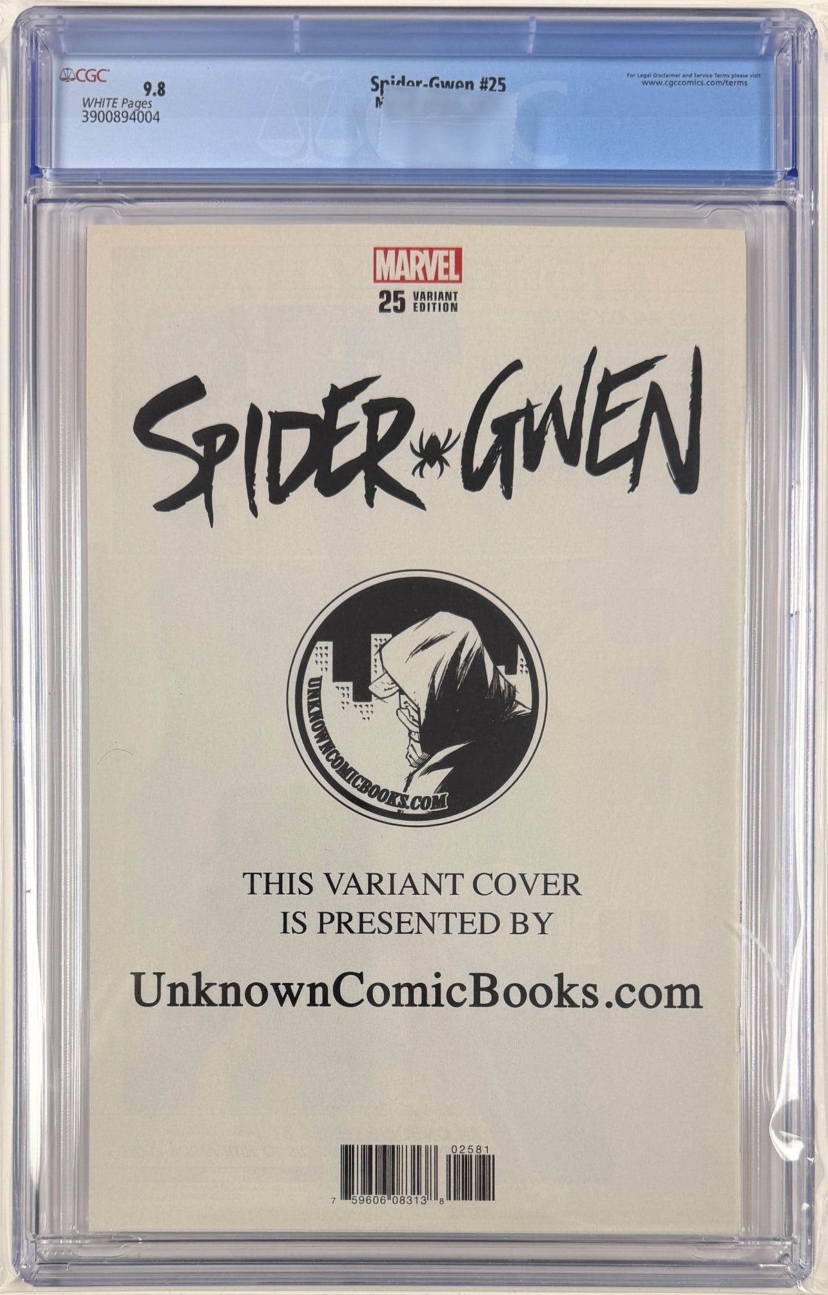 Spider-Gwen Vol.2 #25 CGC 9.8 Unknown Comics Exclusive