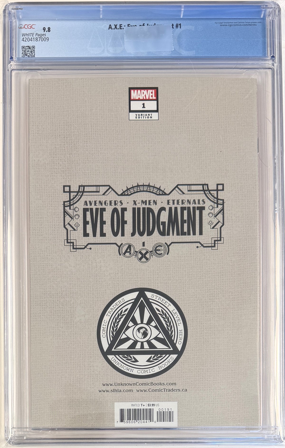 Avengers X-Men Eternals Eve of Judgment (2022) AXE #1 CGC 9.8 Unknown Comics Virgin Exclusive
