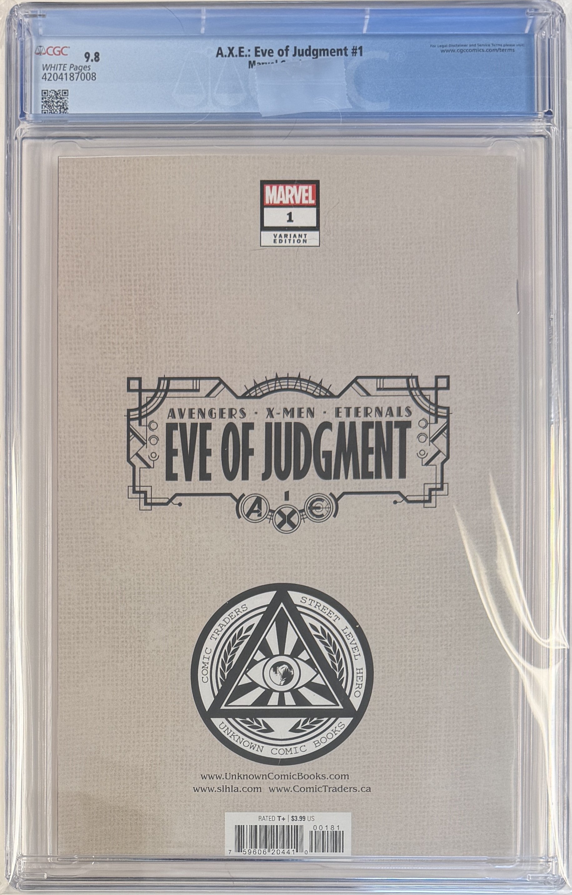 Avengers X-Men Eternals Eve of Judgment (2022) AXE #1 CGC 9.8 Unknown Comics Exclusive