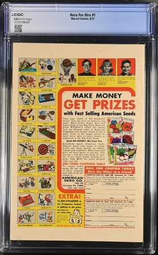 Hero For Hire (Power Man and Iron Fist 1972) #1 CGC 5.0