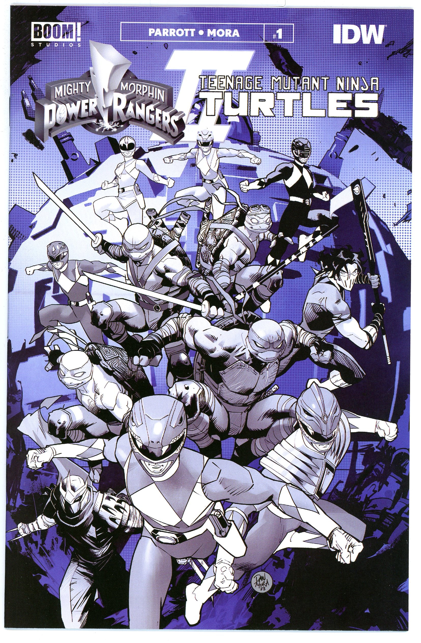 Mighty Morphin Power Rangers Teenage Mutant Ninja Turtles II Black and White Edition (2023) #1
