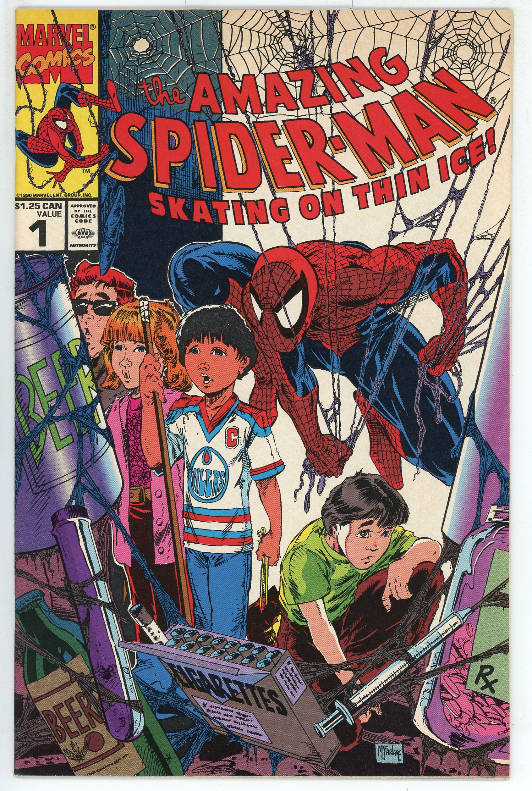 Amazing Spider-Man Skating on Thin Ice (1990) Canadian Edition #1